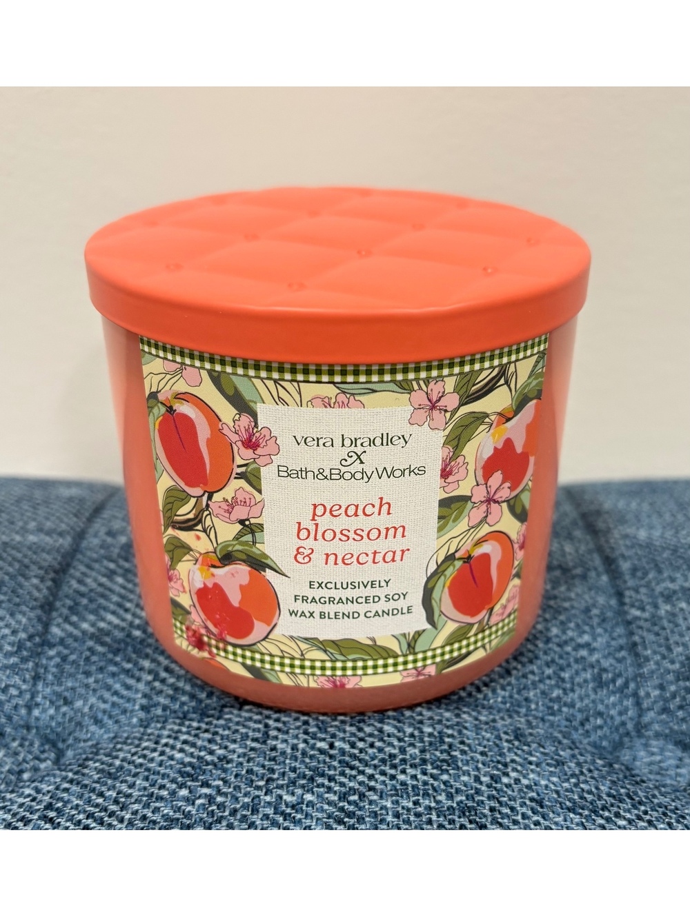 Bath & Body Works x Vera Bradley Peach Blossom & Nectar Candle Limited Edition